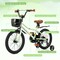Green Metal Kids Bike with Dual Brakes, Training Wheels and Basket Perfect for Children's